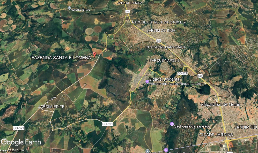 FAZENDA SANTA FILOMENA, COM ÁREA DE 1.738,99 HECTARES, CIDADE OCIDENTAL-GO